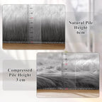 ORINOVA Light Grey Furry Washable Sheepskin Fur Area Rugs - Image 4