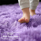 Amdrebio Purple Round Rugs 5Ft for Girls Bedroom Decor Aesthetic, Fluffy Fuzzy - Image 2