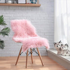 Ciicool Faux Sheepskin Rug Soft Faux Fur Rugs Pink Fluffy Rugs Chair Couch - Image 2