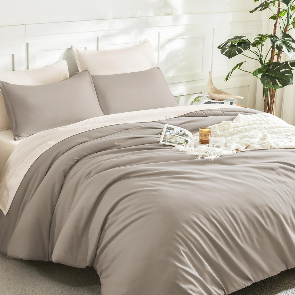 Litanika Queen Comforter Set, 3 Pieces Lightweight Solid Bed Set