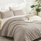 Litanika Queen Comforter Set, 3 Pieces Lightweight Solid Bed Set