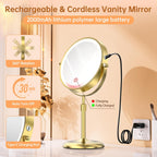Gospire 7" Lighted Makeup Mirror, 1X/10X Magnification, Height Adjustable