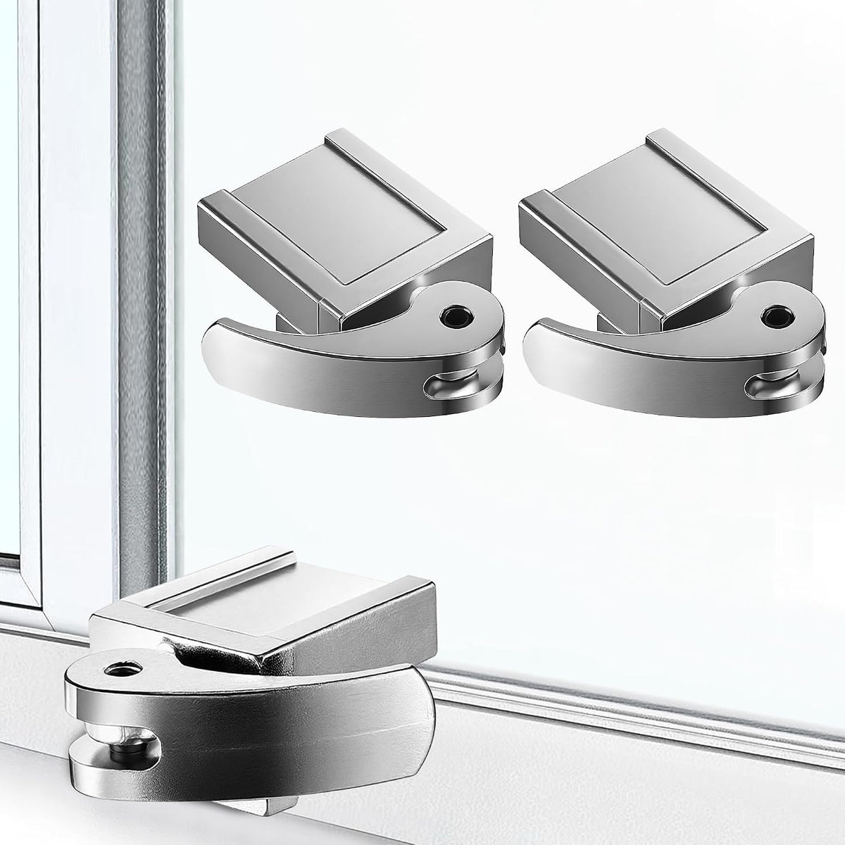 5 Pack Sliding Window Locks, Adjustable Security for Vertical & Horizontal Windows, Easy Install, Fits 1/16 inch to 7/8 inch Wide Rail, Enhanced Safety for Home & Office (Black)
