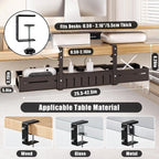 Under Desk Cable Management Tray, Expandable 25.5"- 42.5" Cable Organizer