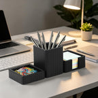3 Pack Desk Organizer Set of Pen Holder,Paperclip Storage Sticky Note Holde