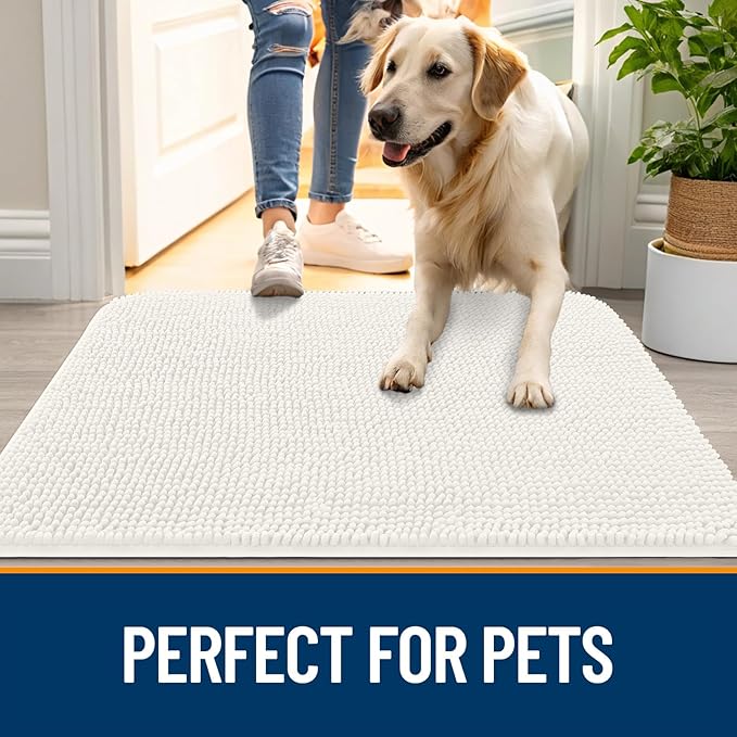OLANLY Dog Door Mat for Muddy Paws 47x32, Absorbs Moisture and Dirt, Absorbent - Image 6
