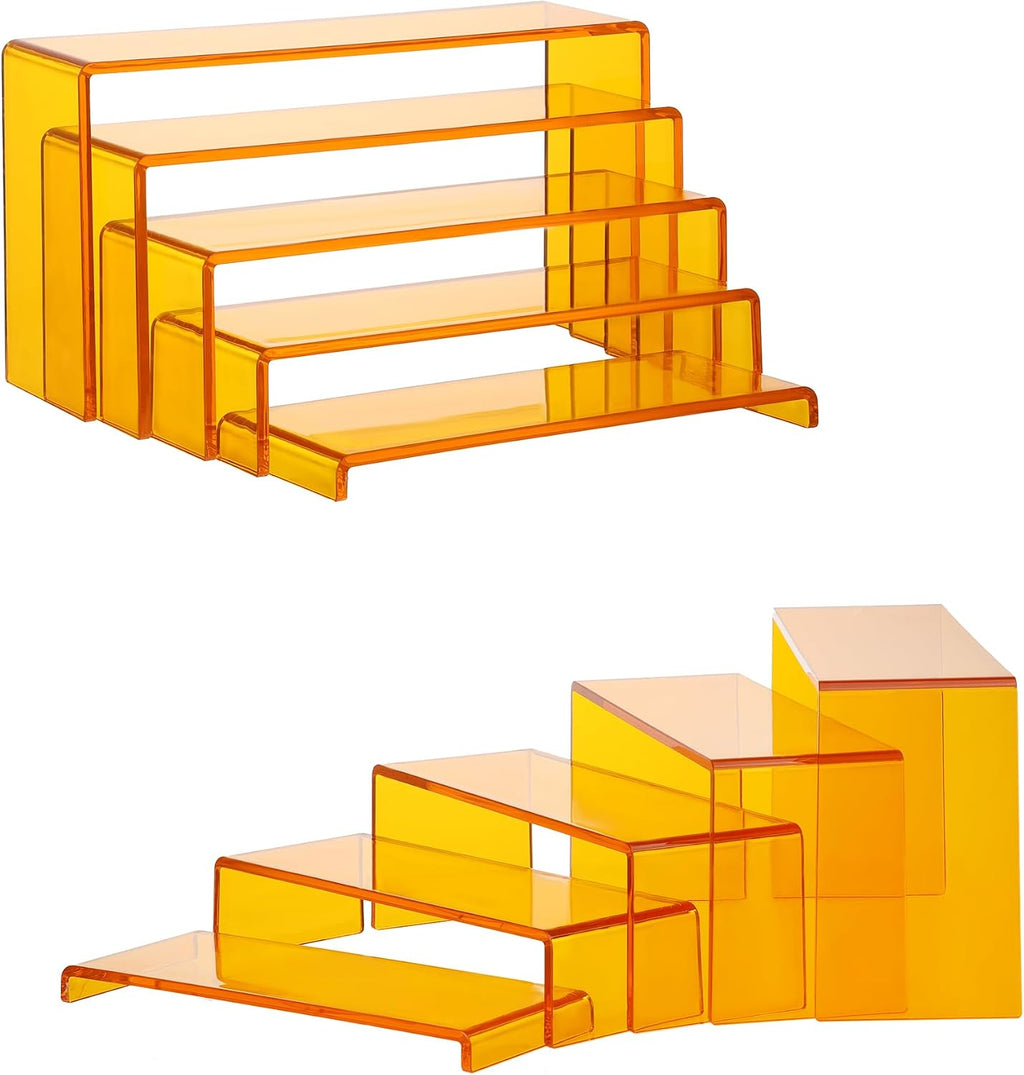 Goabroa Clear Display Risers, 8'' Display Shelves, Riser for Decor, 6 Pcs