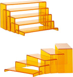 Goabroa Clear Display Risers, 8'' Display Shelves, Riser for Decor, 6 Pcs