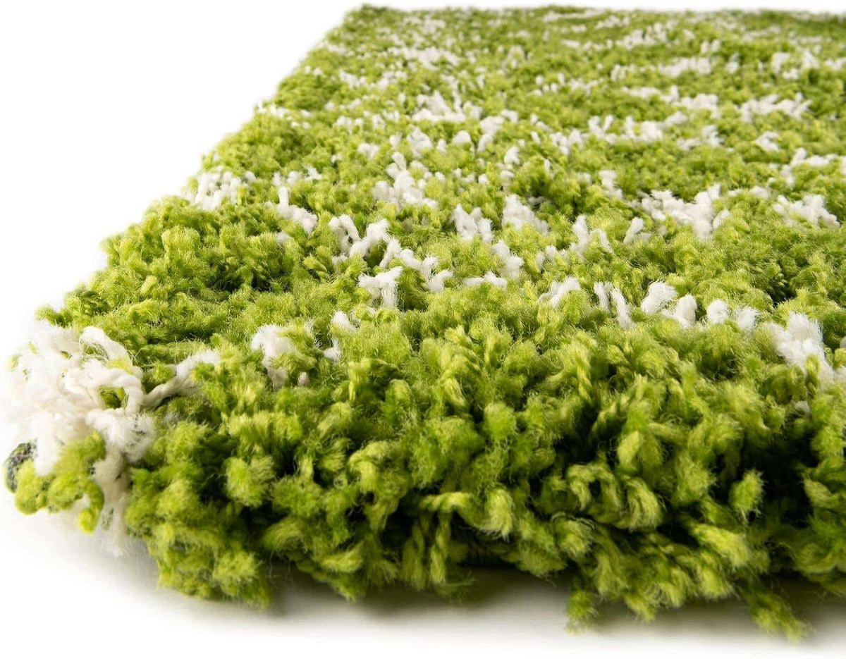 Unique Loom Moroccan Trellis Shag Collection Area Rug - Meknes (2' x 3' 1" Rectangle, Green/ Ivory)