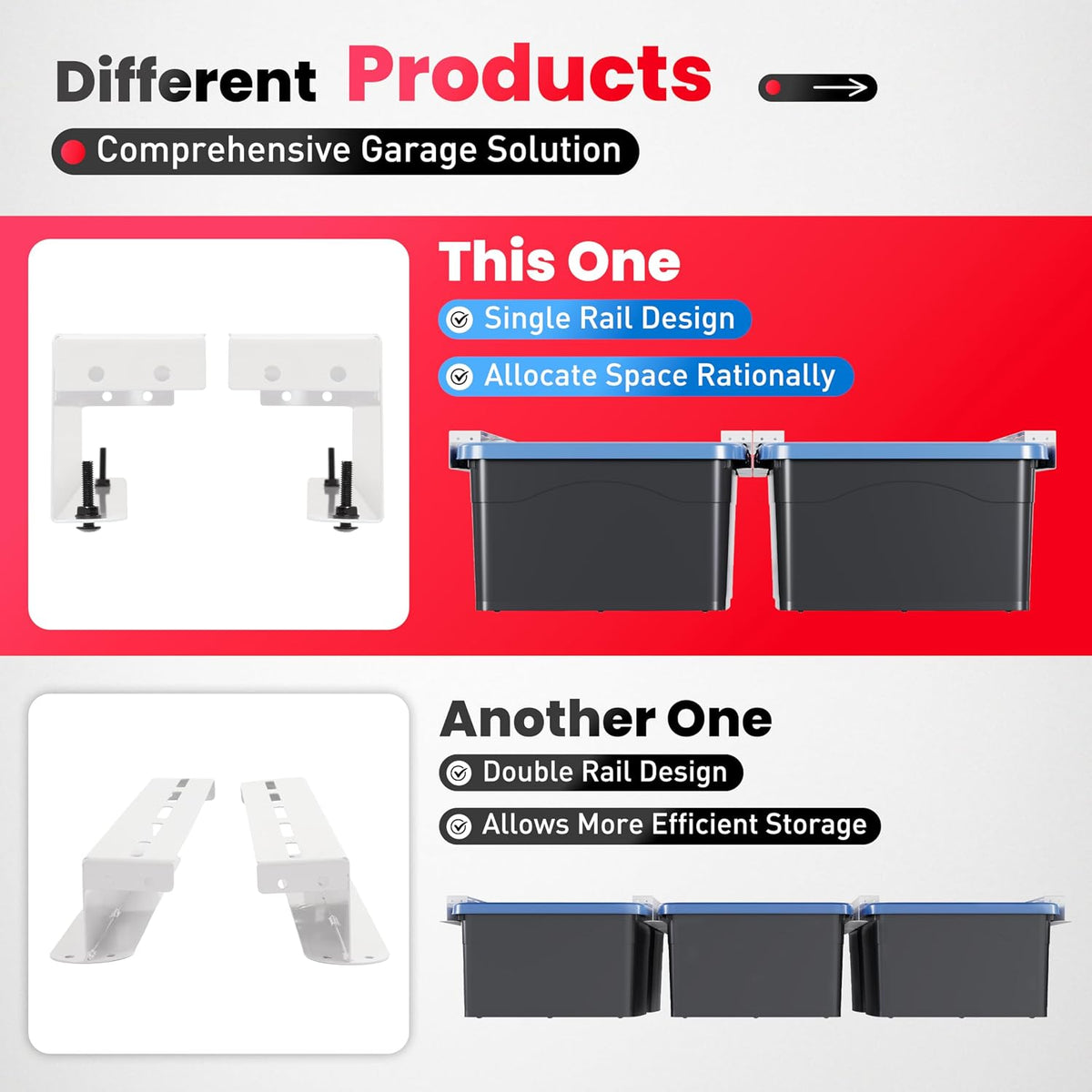 8pcs Heavy Duty Overhead Garage Storage Rack, Connectable Single