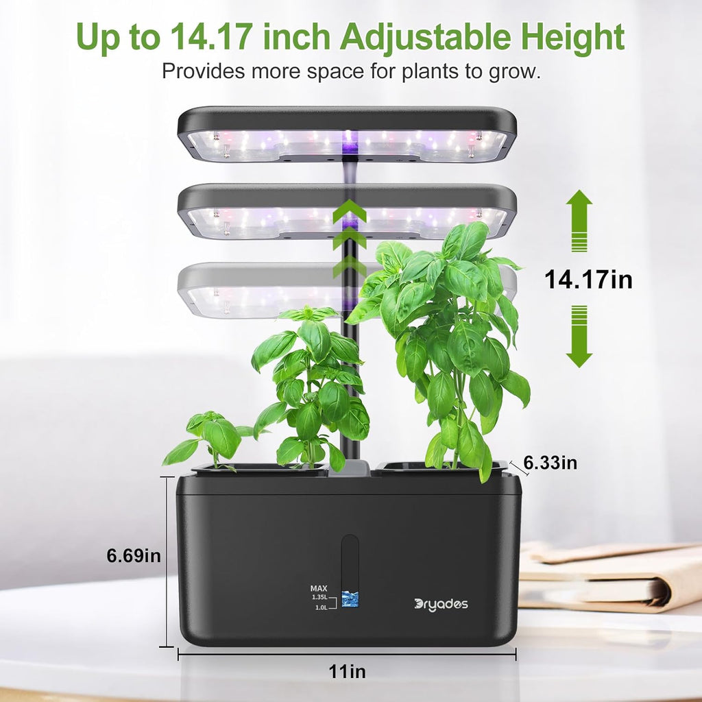 Indoor Garden System 19 Watt LED Growing Light Upgrade 2 Self-Watering Soil-Cultivated Growing Pots Gardening Gifts for Mom Plant Pot for Vegetables Herbs Tomato(No Seeds&Soil)