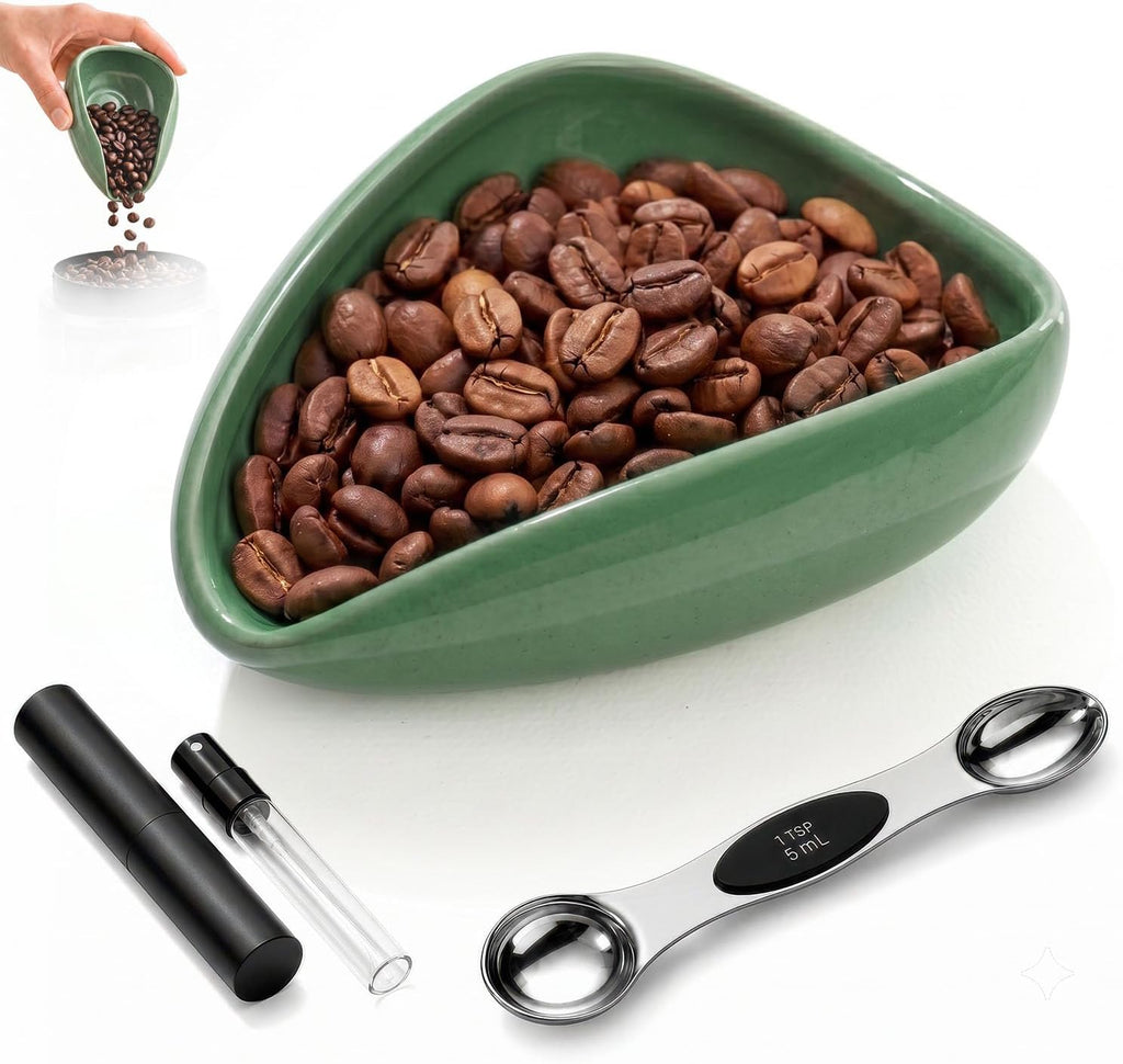 Ceramic Coffee Bean Dosing Cup Set + 10ml Sprayer + 5ml Measuring Spoon