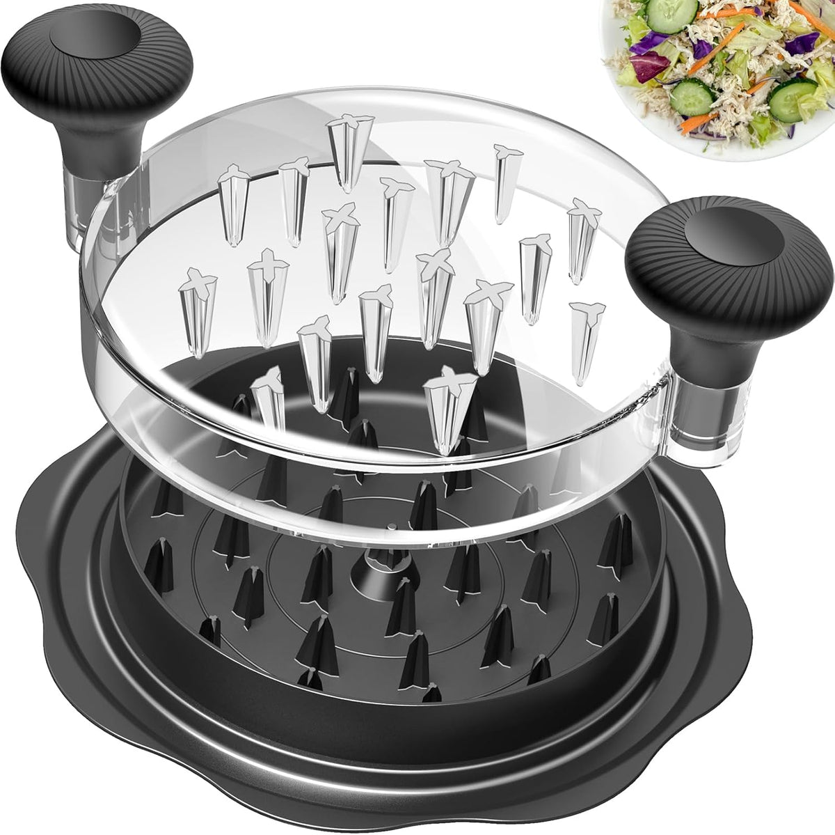 Ukeetap 10" Pro Large Meat Shredder Tool Twist for Seafood, Chicken, Beef, Black