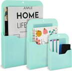 Okuna Outpost Locker Accessories Magnetic File & Bill Holder - Mint, 3-Pack - Refrigerator Magnet File Organizer & Mail Holder - Locker Storage & Wall Folder - Magnetic Pen & Receipt Pocket