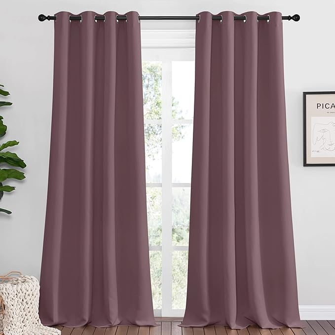 NICETOWN Dry Rose Blackout Curtains 102" Long by NICETOWN