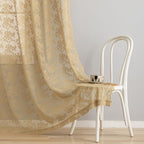 YJ YANJUN Vintage Lace Curtains 84 Inches Long-Victorian Floral Pattern Taupe - Image 7