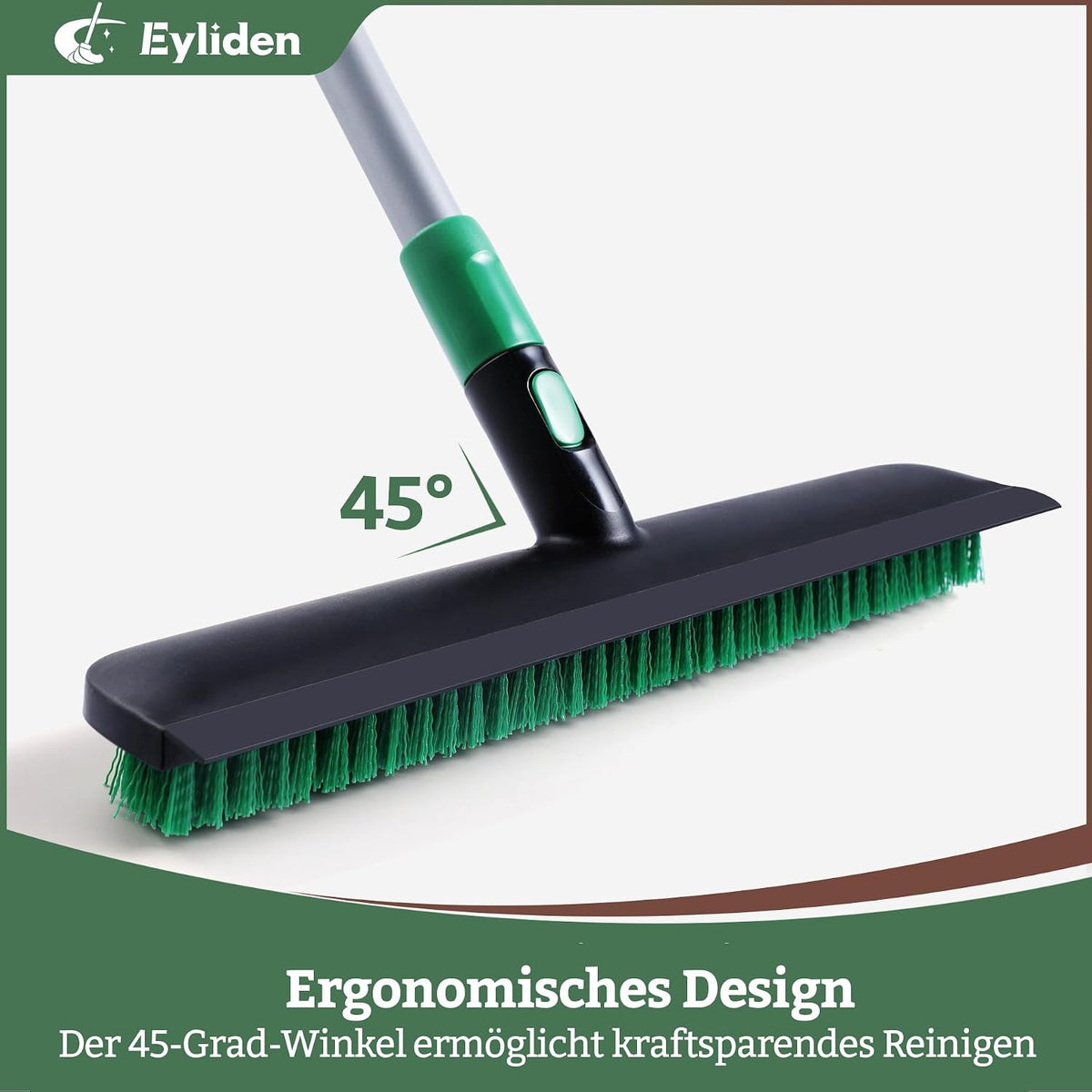 Eyliden Scrub Brush with Squeegee, Floor Deck Tile Bath Cleaning Scrubber