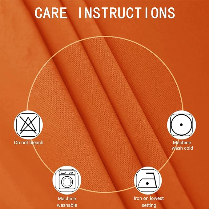 LEMOMO Orange Blackout Curtains/38 x 54 Inch/Set of Two Panels Grommet Living - Image 4