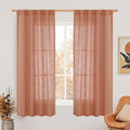 LAMIT Terracotta Linen Semi Sheer Curtains 63 Inch by LAMIT