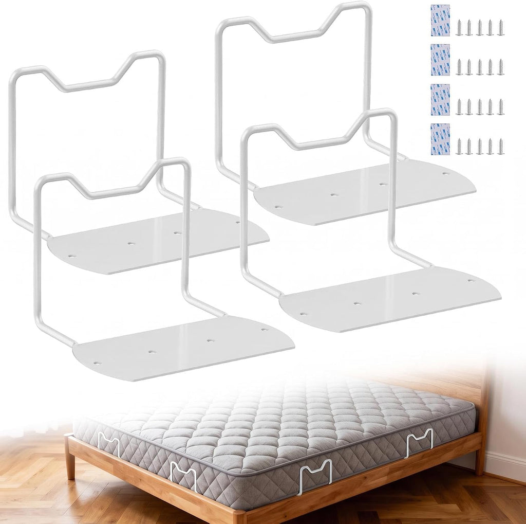 Mattress Slide Stopper,Upgrade Reinforced Welding(Black,5.9"H,4 PCS)