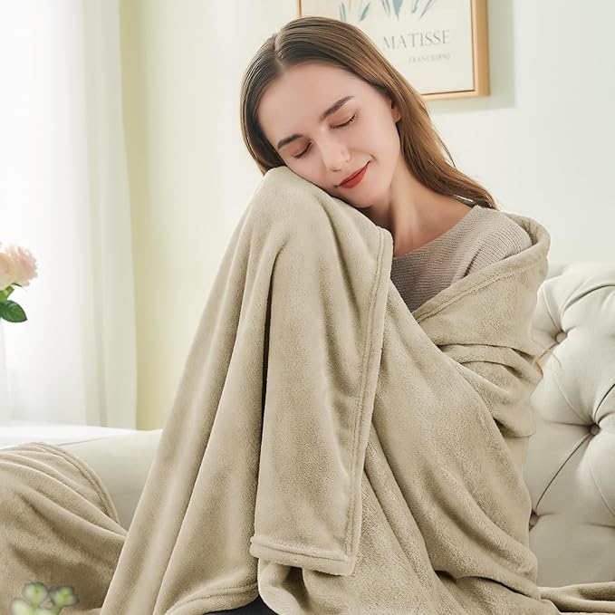 BEDELITE Fleece Blanket Linen Throw Blanket - Image 2
