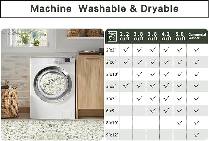Washable Rugs 8x10 Area Rugs for Living Room, Rugs for Bedroom, Large Carpets - Image 9