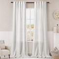 Extra Long Off White Curtain 108 inches Long 2 Panels Set by Nanspring