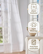 jinchan Belrose Linen Sheer Curtains - Image 4
