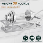 Adhesive Shower Caddy, Silver, 3 Pack