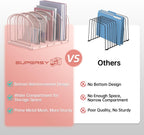 5-Section File Organizer for Desk, Metal File Folder Holder, Pink