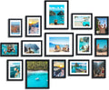 Fixwal Collage Picture Frames Set, 15 Pack, MDF, Black, 8x10, 5x7, 4x6