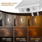 L LOHAS LED 3CCT Night Lights Plug into Wall 2-Pack, Plug in Night Light
