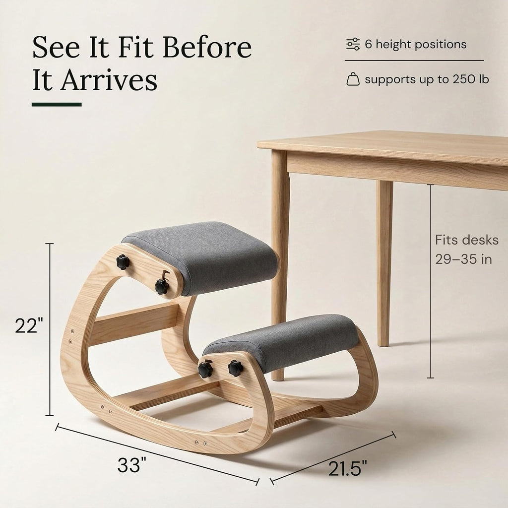 NYPOT Ergonomic Kneeling Chair with Adjustable Seats - Knee Chair for Posture Correction & Kneel Rocking Stool for Desk - Back Pain Relief for Home and Office, Supports 250 pounds - 5 Years Warranty