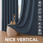 H.VERSAILTEX Primitive Linen Curtains 100% Blackout Curtain Drapes Burlap - Image 7