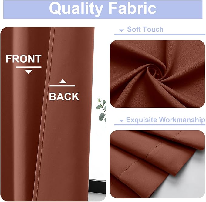 Simplebrand Ava Terracotta Blackout Curtains - Image 2