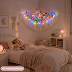 Stuffed Animals Net LED Light Toy Hammock for Kids Bedroom Storage