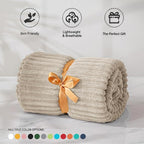 BEDELITE Fleece Throw Blanket for Couch – 3D Ribbed Jacquard Soft and Warm - Image 4