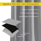 NICETOWN Blackout Silver Grey Living Room Curtains - Image 2