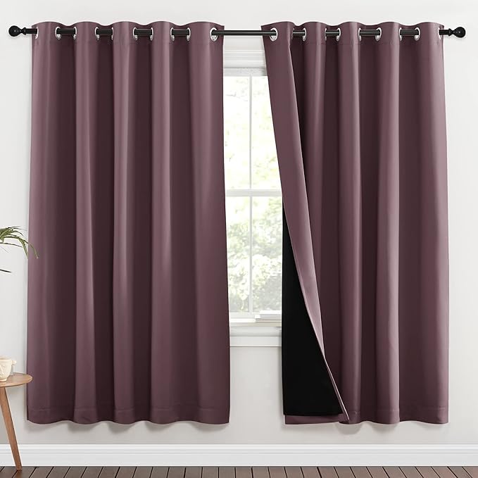 NICETOWN 100% Blackout Window Curtain Panels, Full Light Blocking Drapes by NICETOWN