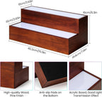 2 Pack LED Liquor Bottle Display Shelf , 2 Tier Real Wood Bar Shelves for Liquor Bottles, Lighted Bar Bottle Display Shelves with Remote, Bottle Organizer for Home Bar, Holds Up to 20 Bottles