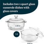 Libbey Baker's Basics 2-Piece Round Glass Casserole Dish Set with Lids