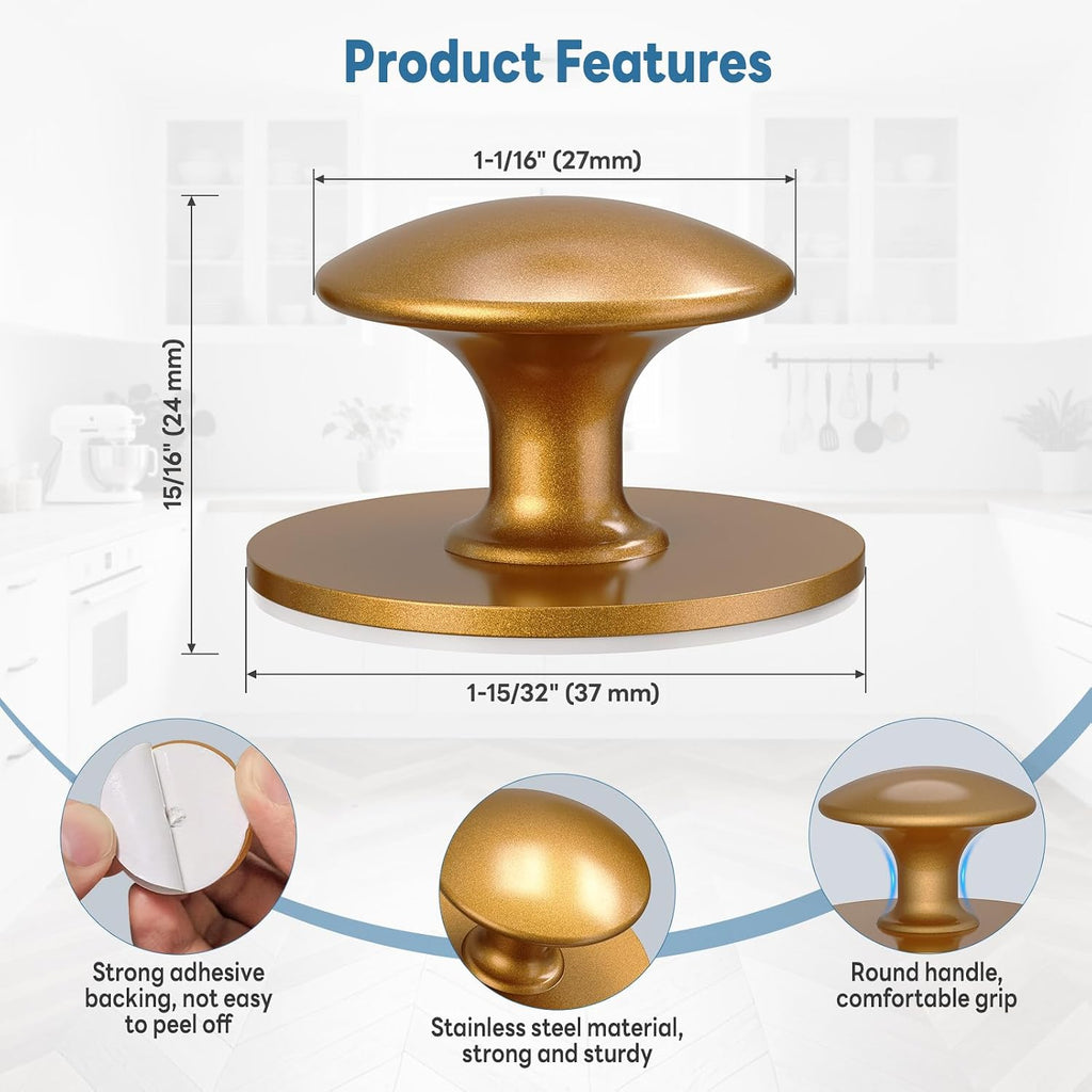 Self Adhesive knobs, Stick On Knobs for Cabinets, Closets, Drawers