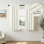 Pitalk 100% Blackout Short Linen Curtains - Image 2