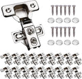 20 Pack Soft Close Cabinet Door Hinges for 1/2 Inch Overlay Cupboard, 105 Degree Opening Angel, Stainless Concealed Kitchen Cabinet Hinges with Mounting Screws, Manual and Door Bumpers