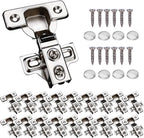 20 Pack Soft Close Cabinet Door Hinges for 1/2 Inch Overlay Cupboard, 105 Degree Opening Angel, Stainless Concealed Kitchen Cabinet Hinges with Mounting Screws, Manual and Door Bumpers