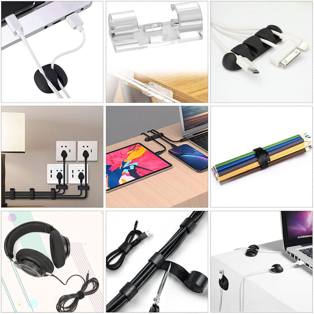 Cord Management Organizer Kit 4 Cable Sleeve split 192PCS Cable Management