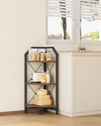 CHOEZON 5-Tier Corner Shelf, Industrial Corner Bookshelf, 59.4" Corner Storage Stand, Plant Stand Display Shelf, Corner Bookcase for Bedroom, Living Room, Home Office, White TCJ10WB