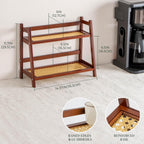 ANBOXIT Matcha Station Organizer, Countertop Bamboo Coffee & Tea Station