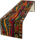 African Tribal Table Runner, African Mud Cloth Pattern Geometric Ethnic Traditional Table Center Decor for Home Kitchen Dining Patio Holiday Party Indoor Outdoor Table, 13x70 in