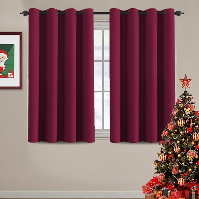 H.VERSAILTEX Blackout Curtains for Christmas Small Window Kitchen Blackout by HVERSAILTEX